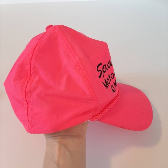 Vintage Hot Pink Spaulding Motorsports Snap Back Nylon Dad Ball Cap - Picture 2 of 6